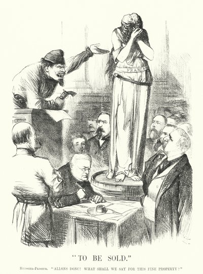 Cartone animato di Punch: Da vendere - La Comune di Parigi da John (after) Tenniel