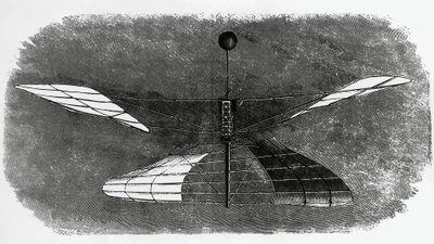 Elicottero di Enrico Forlanini (1848-1930), disegno a inchiostro, Italia da Walter Charles Mills