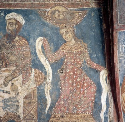 Affresco nella chiesa di Deliana, Creta, Grecia da Walter Charles Mills