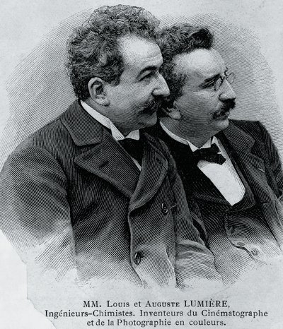Ritratto di Auguste Marie Louis Nicolas Lumiere (1862-1954) e Louis Jean Lumiere (1864-1948), imprenditori e inventori francesi del proiettore cinematografico da Walter Charles Mills