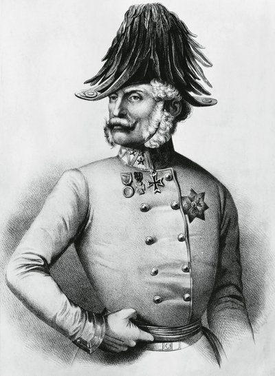 Ritratto di Ferencz Gyulai (1798-1868), generale e politico austro-ungarico, incisione da Walter Charles Mills