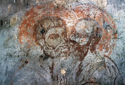 Santi Pietro e Paolo, affresco nella Chiesa di Agios Antonios, Avdou, Creta, Grecia da Walter Charles Mills