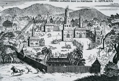 I cosacchi guidati da Stepan Razin attaccano la fortezza di Astrakhan nel 1670 da Walter Charles Mills