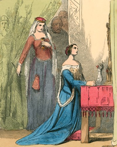 La regina offre il veleno a Fair Rosamond da John Absolon