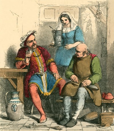 Il re che beve con il calzolaio da John Absolon