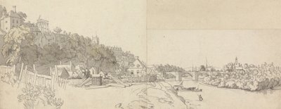 Una città vista dalle rive di un fiume da John Alexander Gresse