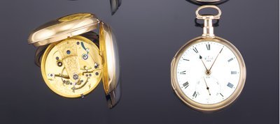 Orologio da tasca cronometro a molla detentore da 22 carati, Londra, n. 1818, 1801 da John Arnold