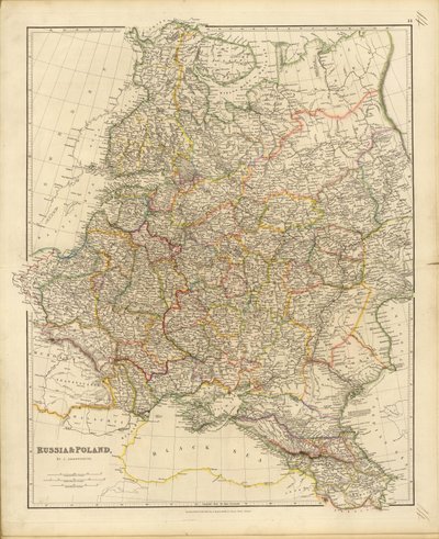 Mappa della Russia e della Polonia da John Arrowsmith