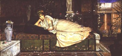 Una signora classica in un interno da John Atkinson Grimshaw
