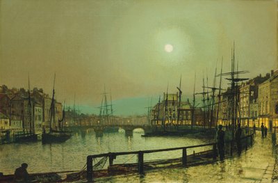 Un porto al chiaro di luna, 1883 da John Atkinson Grimshaw