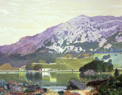 Nab Scar dal lato sud di Rydal Water - Edera in fiore, settembre, 1864 da John Atkinson Grimshaw