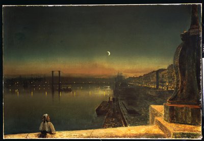 Rouen di notte dal Pont de Pierre, 1878 da John Atkinson Grimshaw