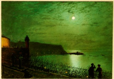 Scarborough al chiaro di luna dai gradini del Grand Hotel da John Atkinson Grimshaw