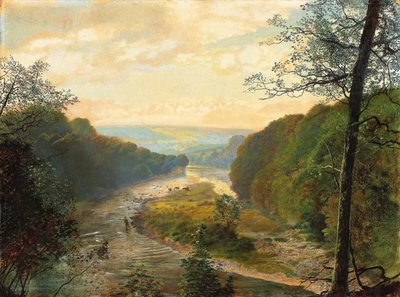 La valle del Wharfe, con Barden Tower oltre, 1870s da John Atkinson Grimshaw