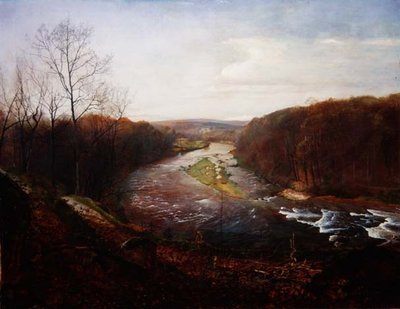Il Wharfe sopra Bolton Woods con Barden Tower in lontananza da John Atkinson Grimshaw