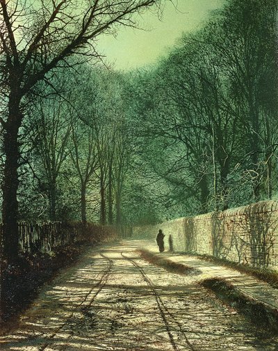 Ombre degli alberi sul muro del parco, Roundhay, Leeds da John Atkinson Grimshaw