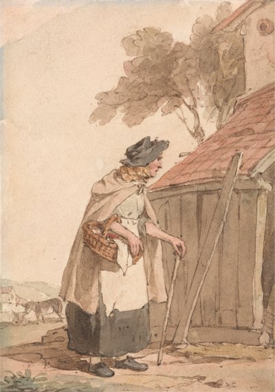 Una vecchia che porta un cesto da John Augustus Atkinson