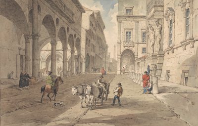 Bologna, Vista in Strada Maggiore da John Augustus Atkinson