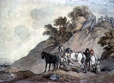 Carro e squadra in una cava di ghiaia da John Augustus Atkinson