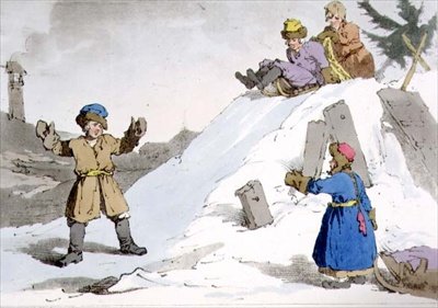 Bambini che scendono una collina di ghiaccio, tavola 38 dal Volume II di 