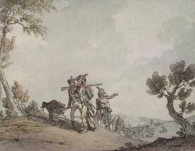 Soldati francesi in marcia da John Augustus Atkinson