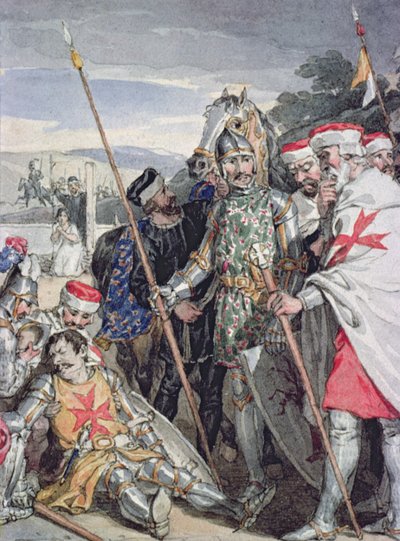 La morte di Sir Brian de Bois-Guilbert da John Augustus Atkinson
