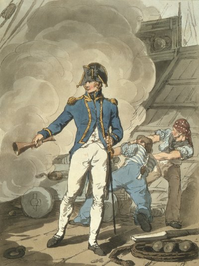 Capitano di vascello da Costume of Great Britain, inciso dall