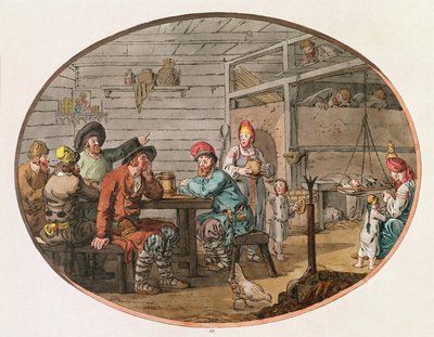 Capanna contadina russa, 1798 da John Augustus Atkinson