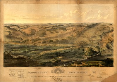 Campo di battaglia di Gettysburg. Battaglia combattuta a Gettysburg, Pa., 1, 2 e 3 luglio 1863 dagli eserciti federali e confederati, comandati rispettivamente dal Gen. G. G. Meade e dal Gen. Robert E. Lee da John Bachelder