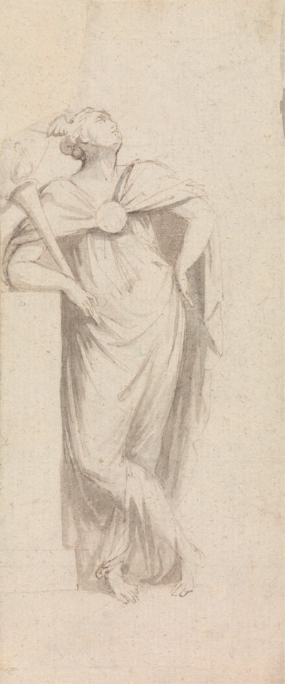Figura femminile allegorica: che tiene una torcia fiammeggiante da John Bacon
