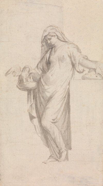 Figura femminile allegorica: pietà che tiene un nido di pellicani da John Bacon