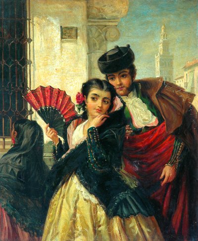 Scena in Spagna, vicino a Siviglia, c.1853 da John Bagnold Burgess