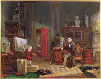 David Roberts (1796-1864) e sua nipote nel suo studio, c.1866 da John Ballantyne