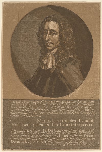 Algernon Sidney da John Baptist Jackson, after Justus van Verus