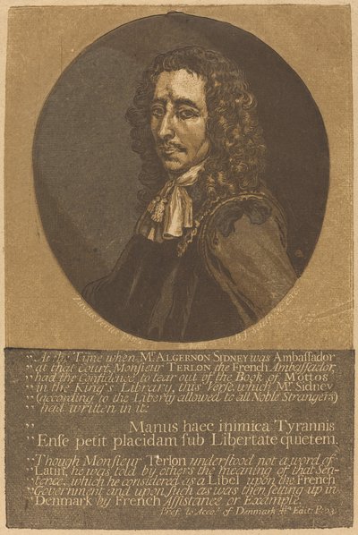 Algernon Sidney da John Baptist Jackson after Justus van Verus