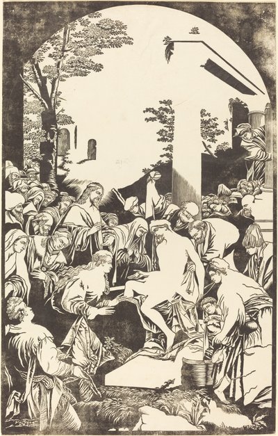 La Resurrezione di Lazzaro da John Baptist Jackson after Leandro Bassano