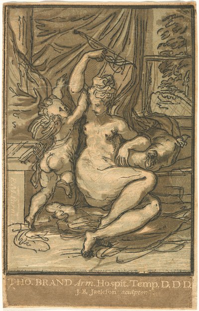 Venere e Cupido con un Arco da John Baptist Jackson, after Parmigianino