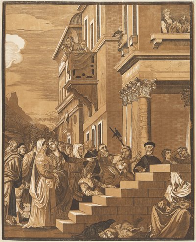 Presentazione della Vergine al Tempio (Pannello centrale) da John Baptist Jackson after Titian