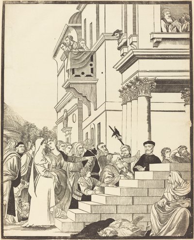 Presentazione della Vergine al Tempio (centro) da John Baptist Jackson after Titian