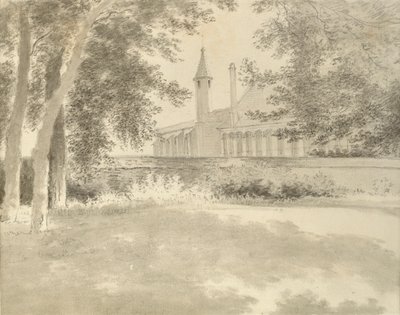 Cappella e biblioteca di Balliol dal boschetto, 2 agosto 1783 da John Baptist Malchair