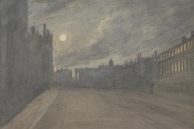 Broad Street, Oxford, luna piena, 1790 da John Baptist Malchair