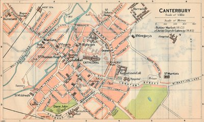 Canterbury, XX secolo da John Bartholomew