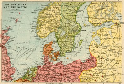 Mappa del Mare del Nord e del Baltico, c1914, c1920 da John Bartholomew and Son