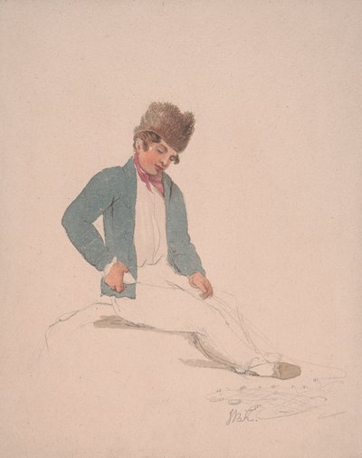 Ritratto di un giovane con cappello di pelliccia da John Baverstock Knight
