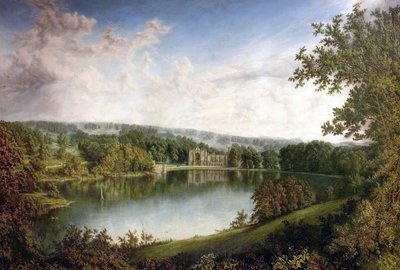 Abbazia di Newstead, Nottinghamshire, dal lago superiore, 1866 da John Bell