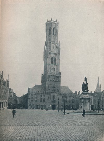 Il Mercato e il Campanile, Bruges, Belgio c1900 da John Benjamin Stone