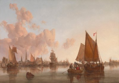 Barche a vela e chiatte su un estuario olandese (?) da John Berney Crome