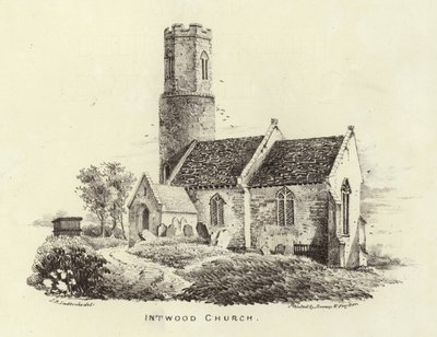 Chiesa di Tutti i Santi nel villaggio di Intwood da John Berney Ladbrooke