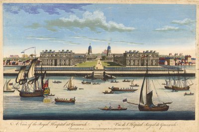 Veduta del Royal Hospital a Greenwich, c.1770 da John Bowles