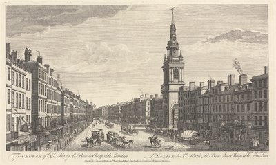 La chiesa di St. Mary le Bow a Cheapside, Londra da John Bowles